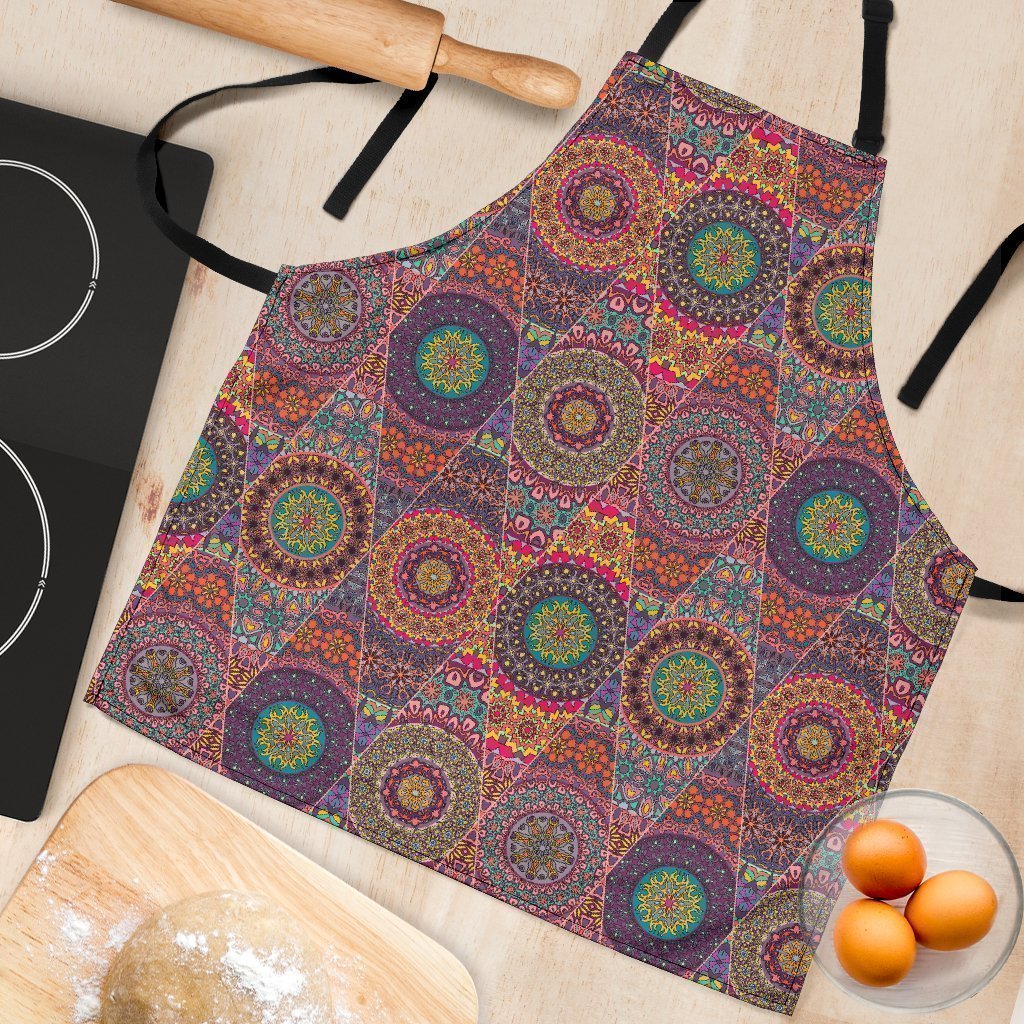 Bohemian Patchwork Pattern Print Women's Apron-grizzshop