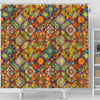 Bohemian Patchwork Print Pattern Bathroom Shower Curtain-grizzshop