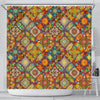 Bohemian Patchwork Print Pattern Bathroom Shower Curtain-grizzshop