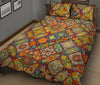 Bohemian Patchwork Print Pattern Bed Set Quilt-grizzshop