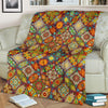 Bohemian Patchwork Print Pattern Blanket-grizzshop