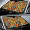 Bohemian Patchwork Print Pattern Car Sun Shade-grizzshop