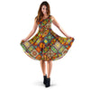 Bohemian Patchwork Print Pattern Dress-grizzshop