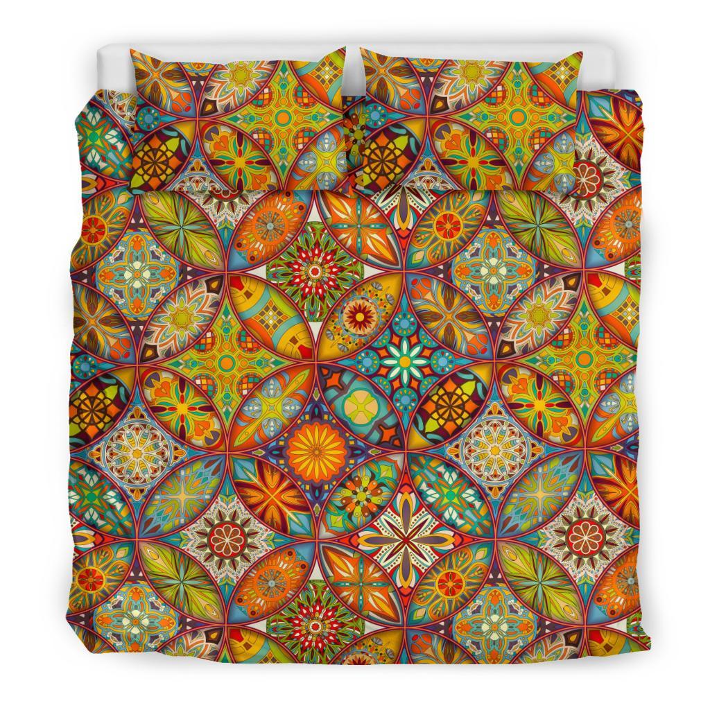 Bohemian Patchwork Print Pattern Duvet Cover Bedding Set-grizzshop