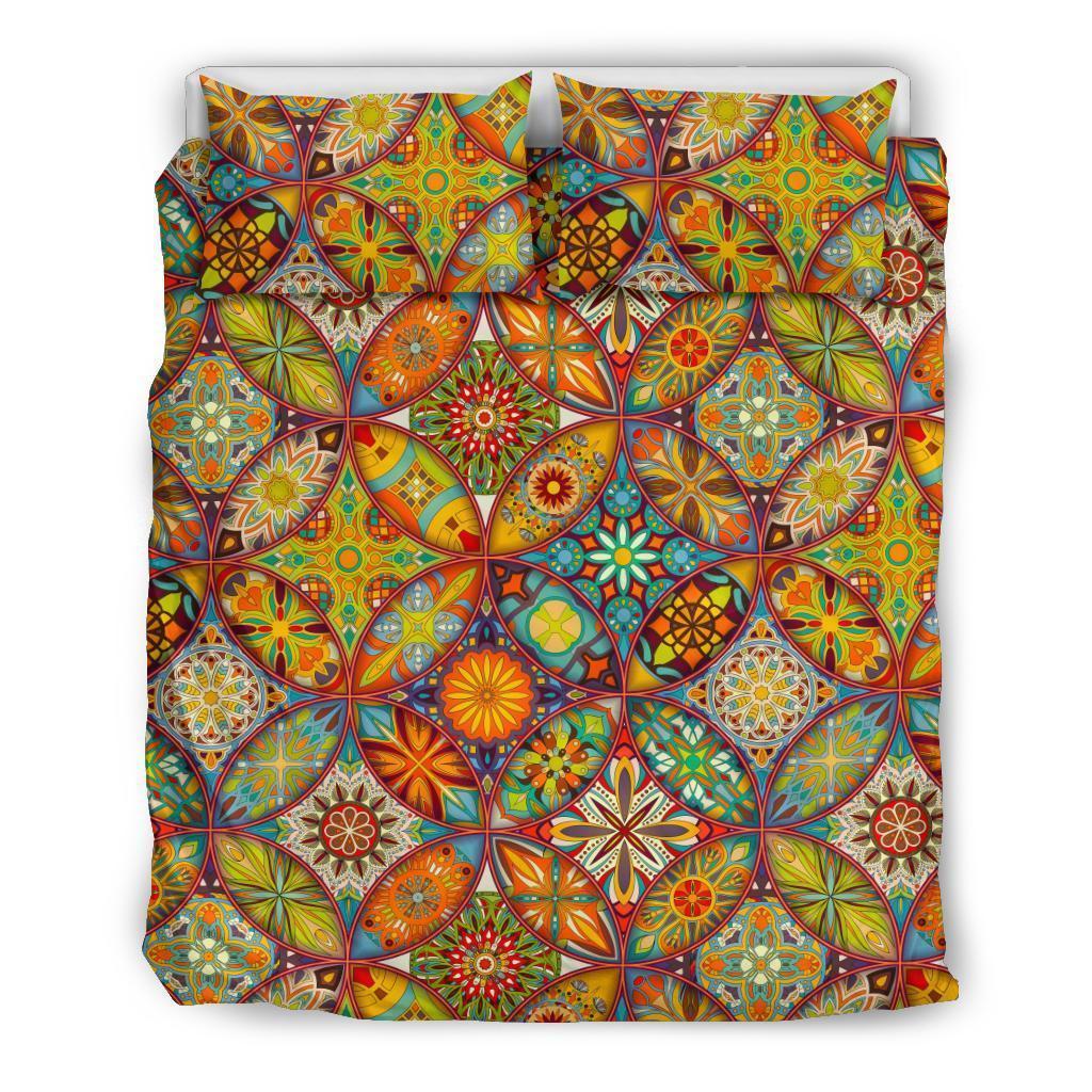 Bohemian Patchwork Print Pattern Duvet Cover Bedding Set-grizzshop