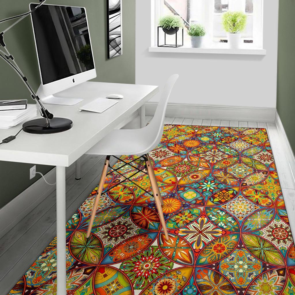 Bohemian Patchwork Print Pattern Floor Mat-grizzshop