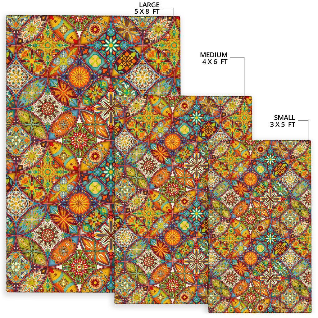 Bohemian Patchwork Print Pattern Floor Mat-grizzshop