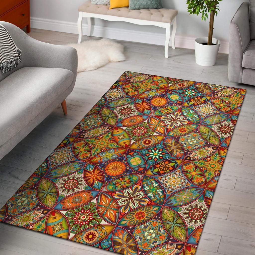 Bohemian Patchwork Print Pattern Floor Mat-grizzshop