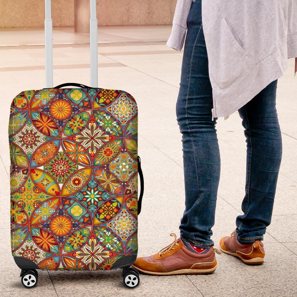 Bohemian Patchwork Print Pattern Luggage Cover Protector-grizzshop