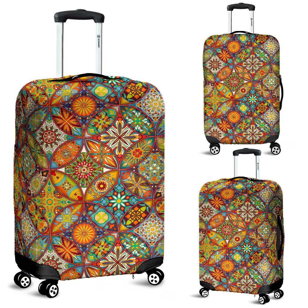 Bohemian Patchwork Print Pattern Luggage Cover Protector-grizzshop