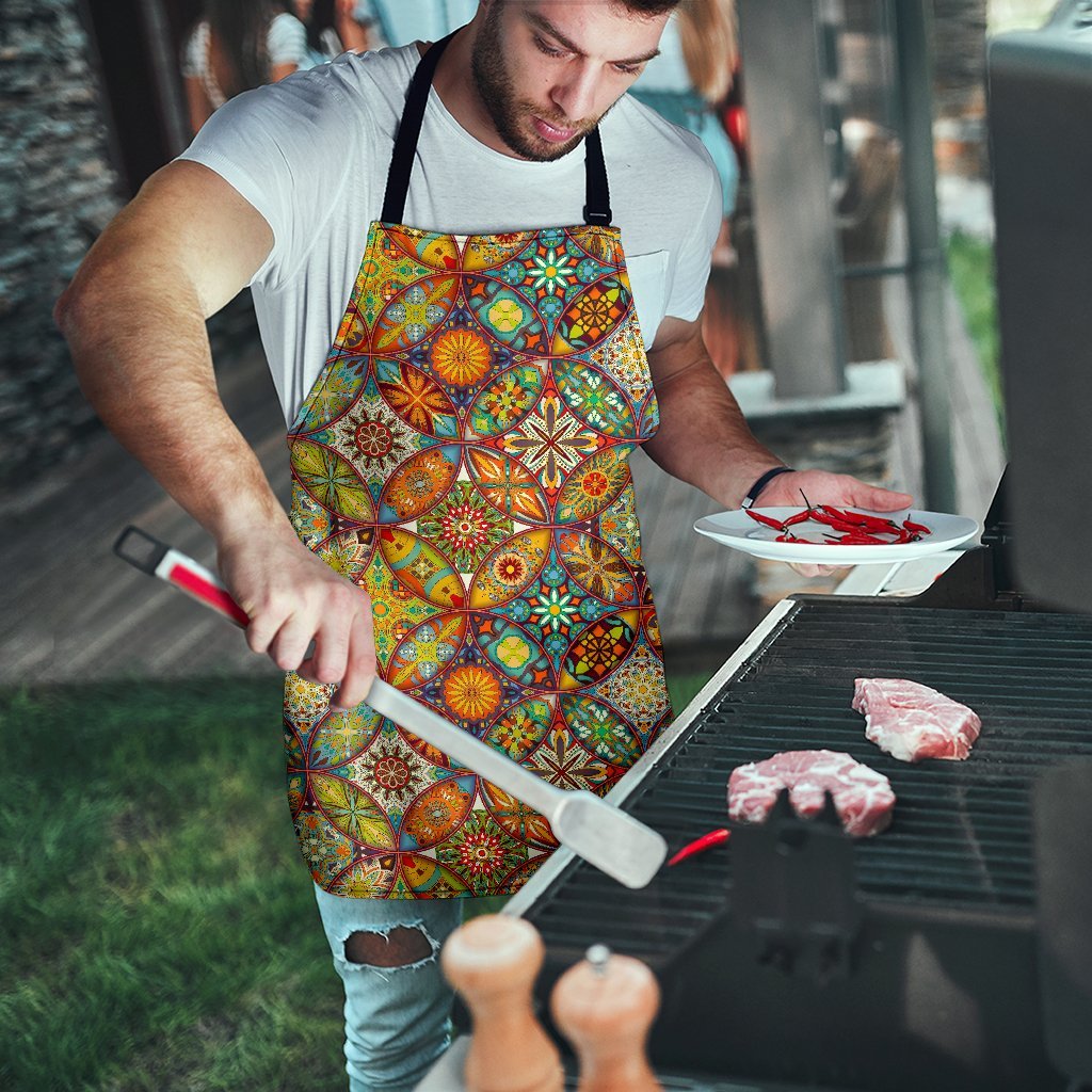 Bohemian Patchwork Print Pattern Men's Apron-grizzshop