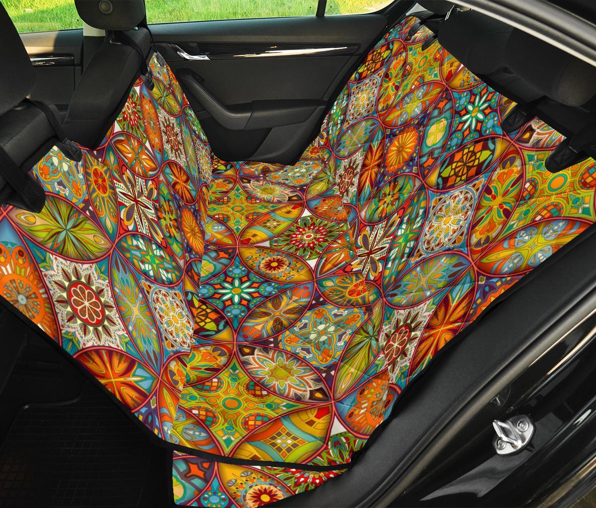 Bohemian Patchwork Print Pattern Pet Car Seat Cover-grizzshop