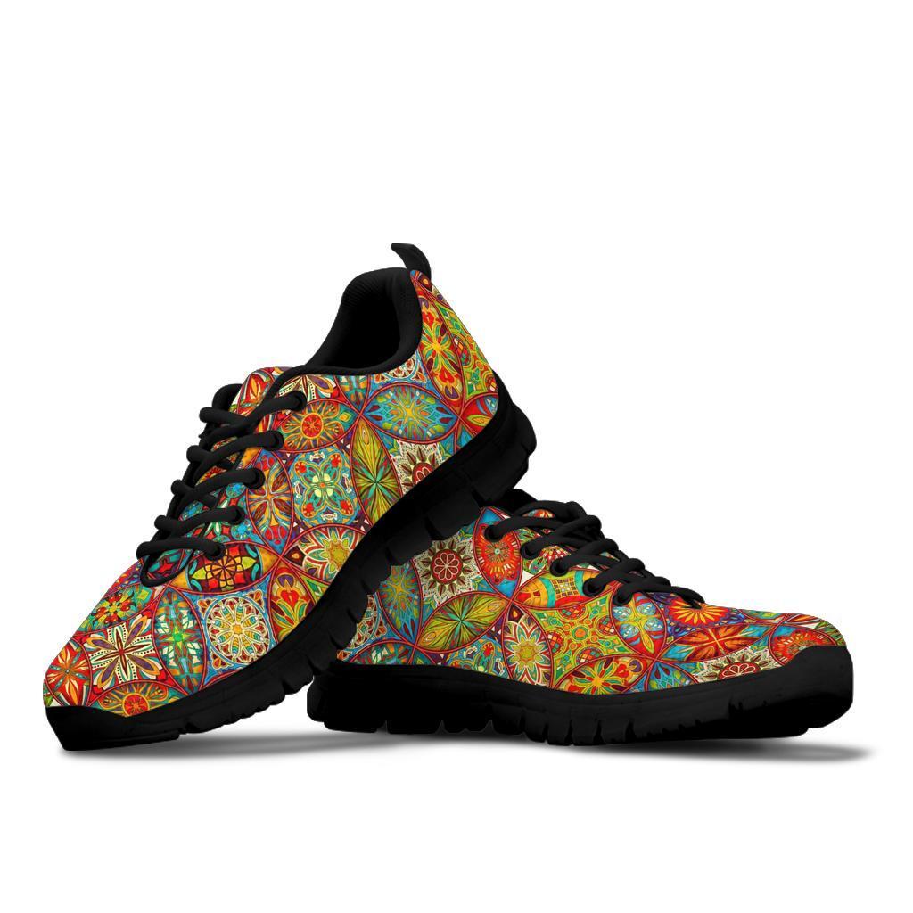 Bohemian Patchwork Print Pattern Sneaker Shoes For Men Women-grizzshop