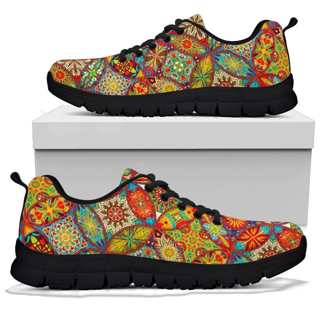 Bohemian Patchwork Print Pattern Sneaker Shoes For Men Women-grizzshop