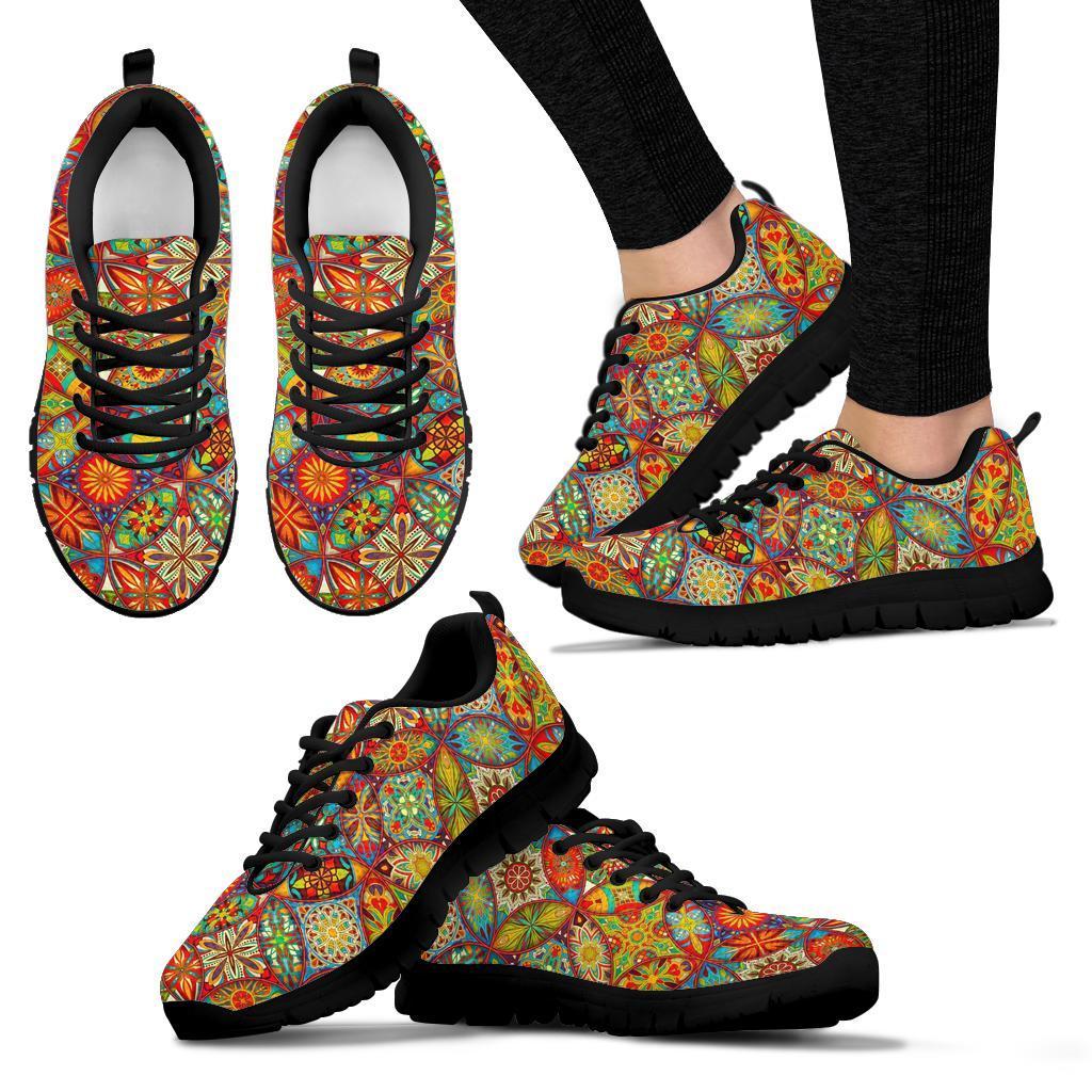 Bohemian Patchwork Print Pattern Sneaker Shoes For Men Women-grizzshop