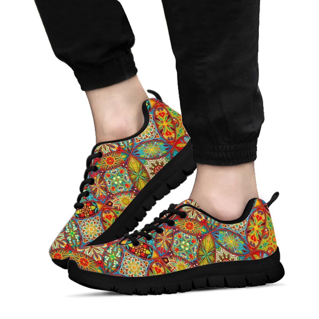 Bohemian Patchwork Print Pattern Sneaker Shoes For Men Women-grizzshop