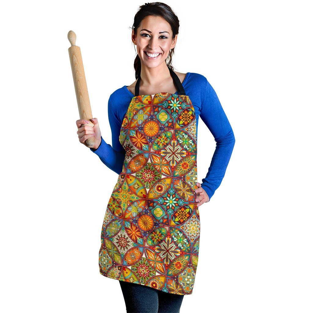 Bohemian Patchwork Print Pattern Women's Apron-grizzshop