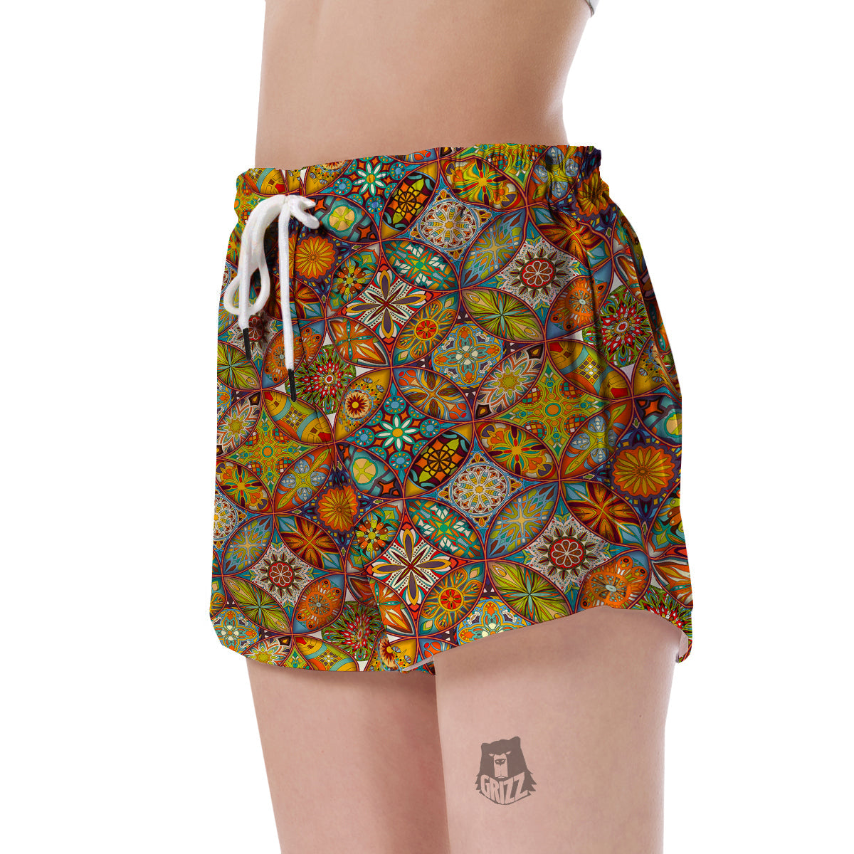 Bohemian Patchwork Print Pattern Women's Shorts-grizzshop