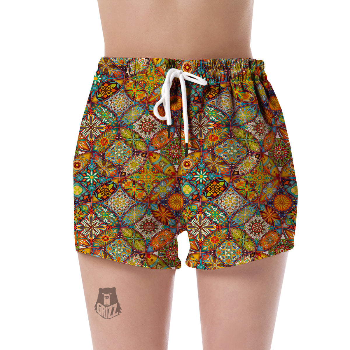 Bohemian Patchwork Print Pattern Women's Shorts-grizzshop