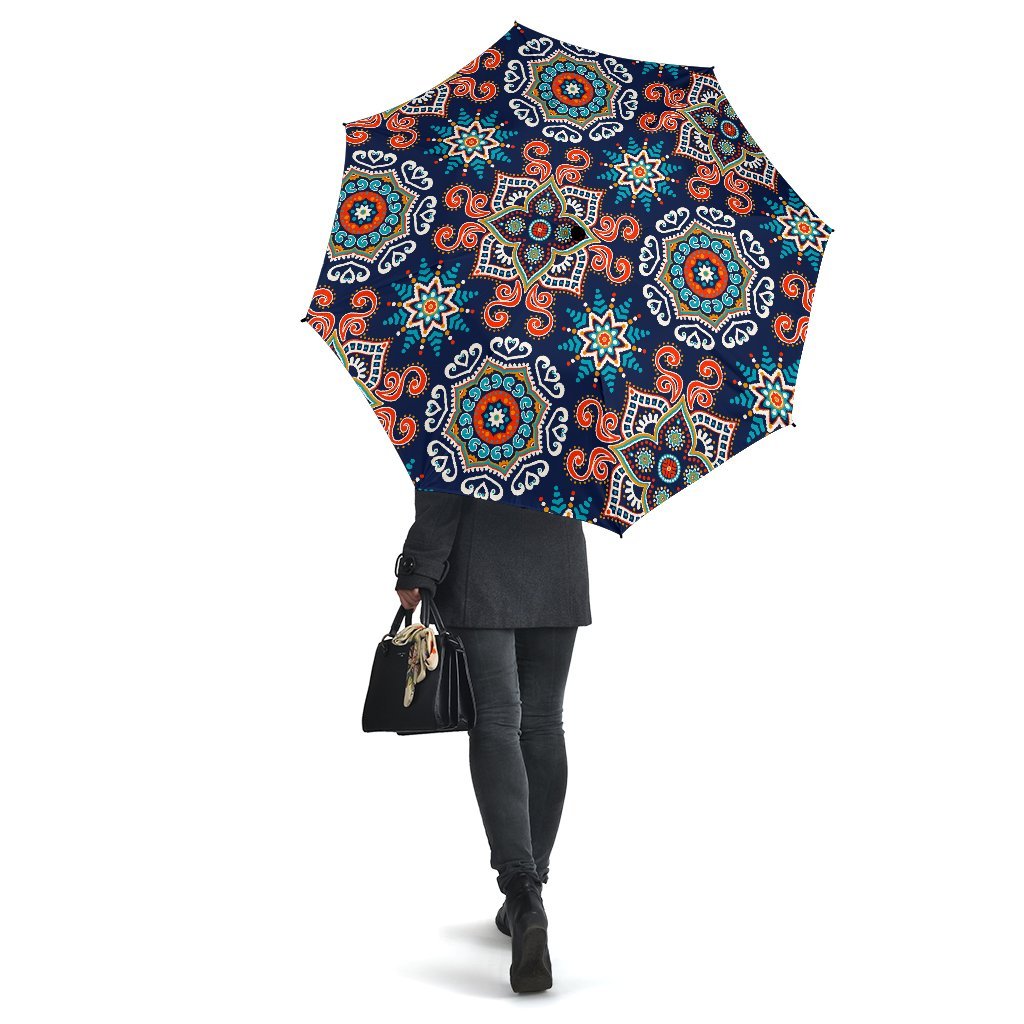Bohemian Pattern Print Automatic Foldable Umbrella-grizzshop