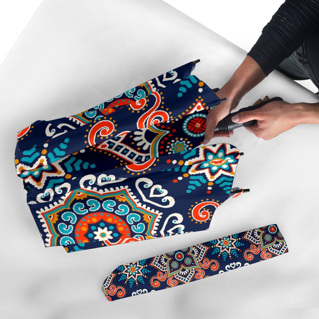 Bohemian Pattern Print Automatic Foldable Umbrella-grizzshop