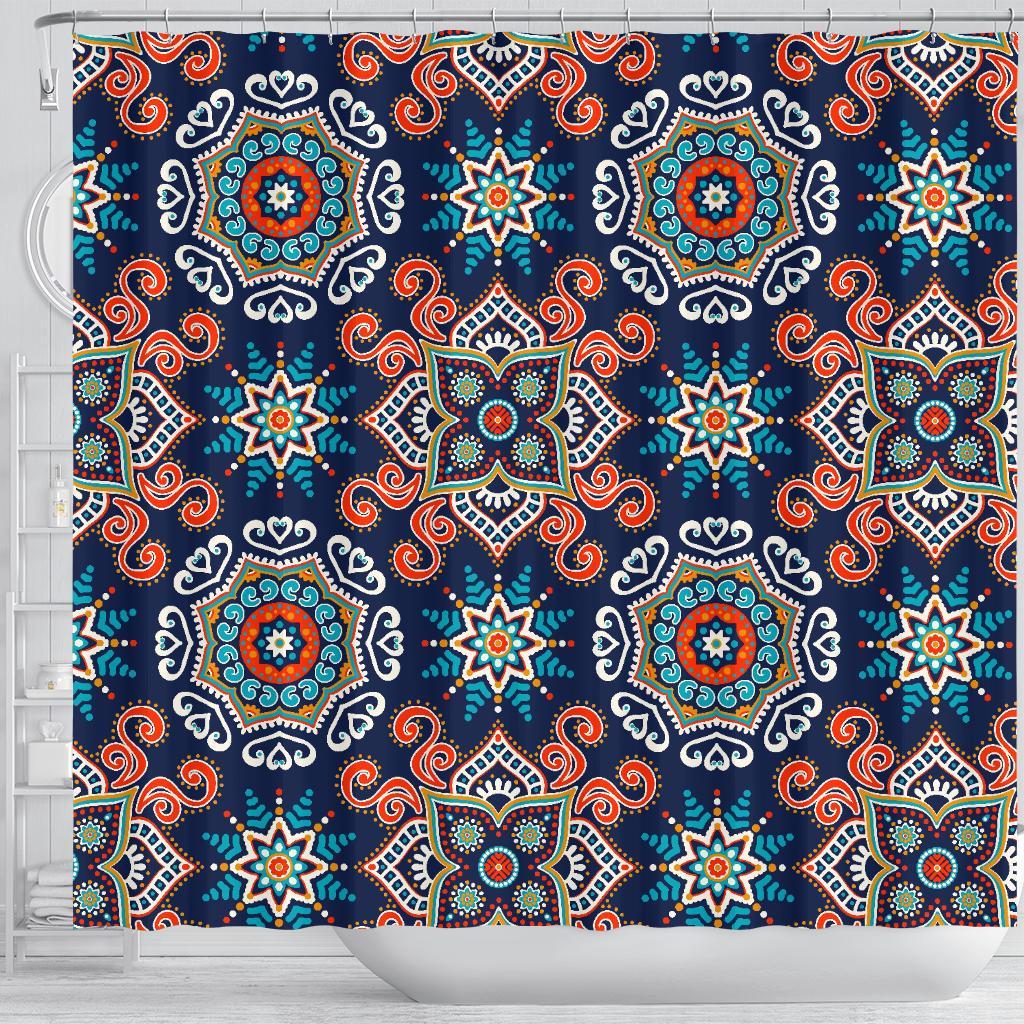 Bohemian Pattern Print Bathroom Shower Curtain-grizzshop