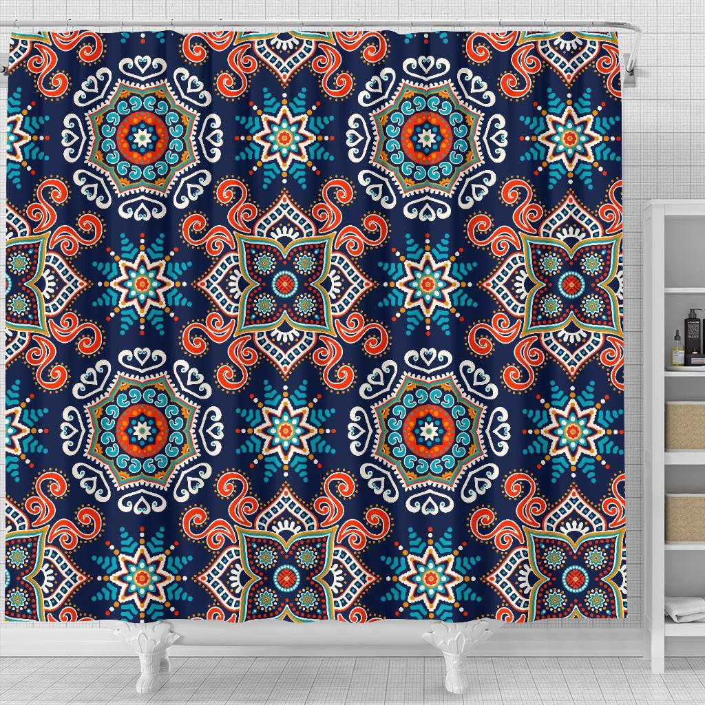 Bohemian Pattern Print Bathroom Shower Curtain-grizzshop