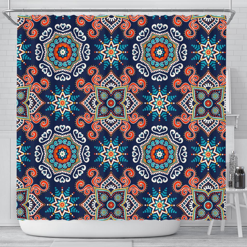 Bohemian Pattern Print Bathroom Shower Curtain-grizzshop