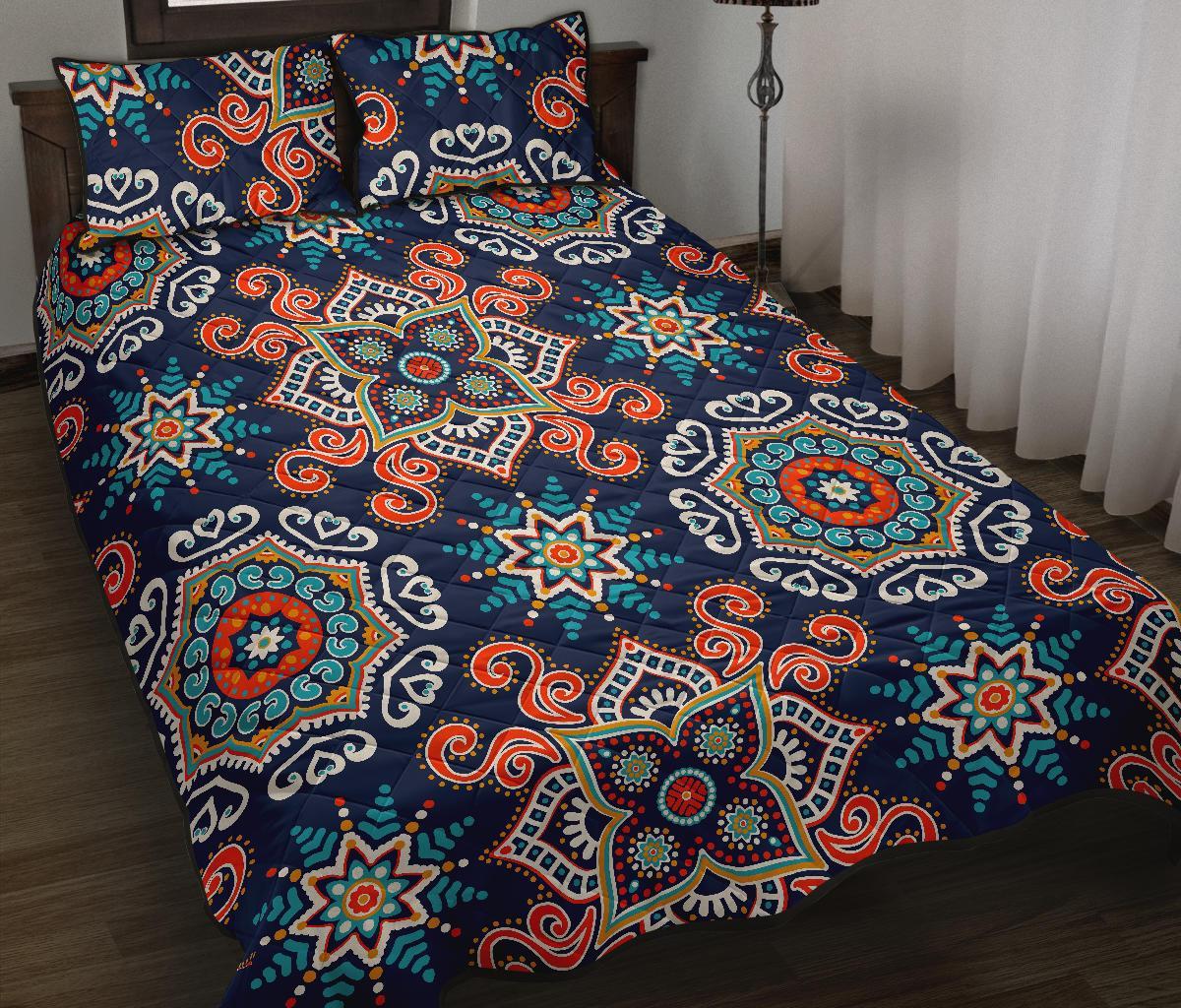 Bohemian Pattern Print Bed Set Quilt-grizzshop