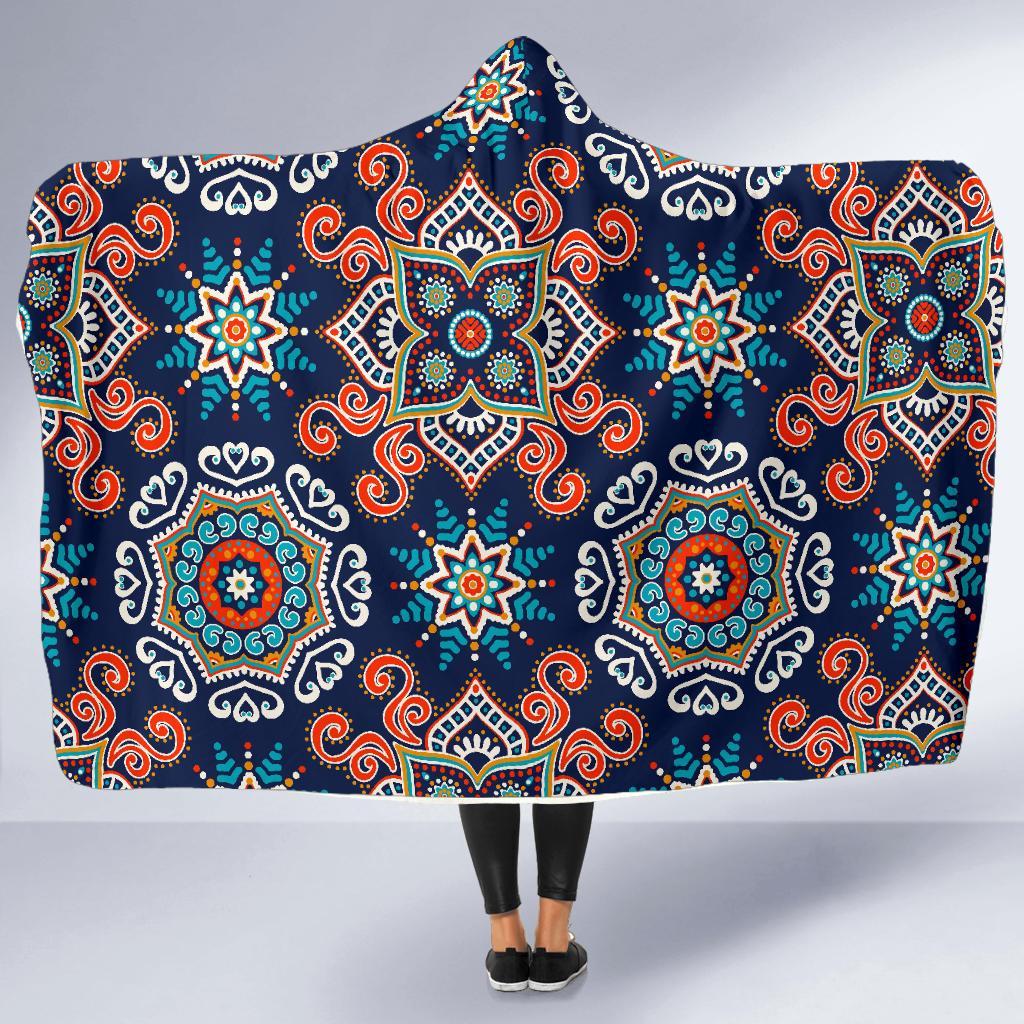 Bohemian Pattern Print Hooded Blanket-grizzshop