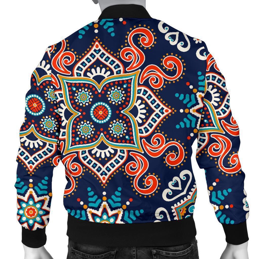 Bohemian Pattern Print Men's Bomber Jacket-grizzshop