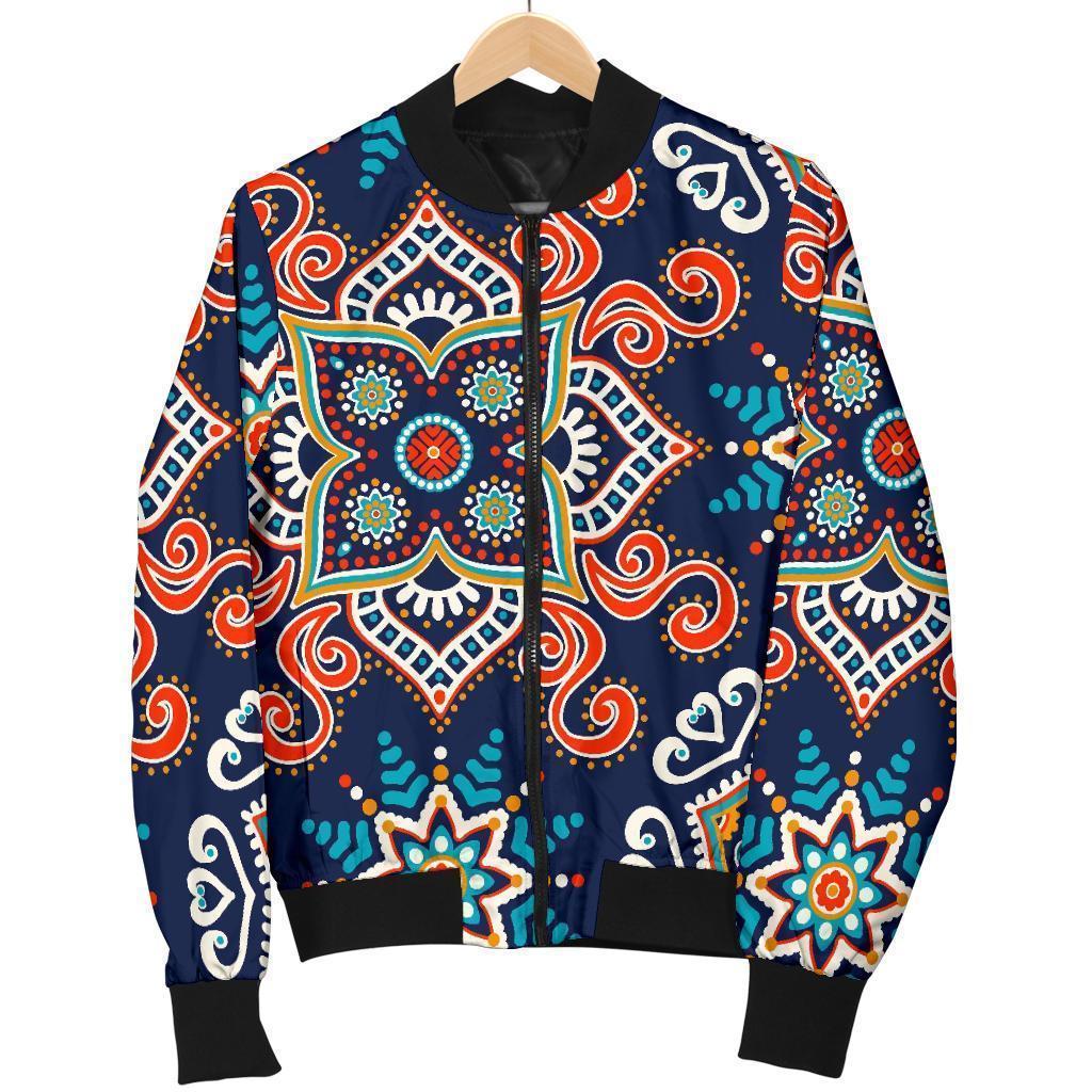 Bohemian Pattern Print Men's Bomber Jacket-grizzshop