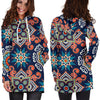 Bohemian Pattern Print Women Hoodie Dress-grizzshop