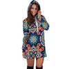 Bohemian Pattern Print Women Hoodie Dress-grizzshop