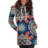 Bohemian Pattern Print Women Hoodie Dress-grizzshop