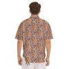 Bohemian Pigeon Floral Print Pattern Men's Short Sleeve Shirts-grizzshop