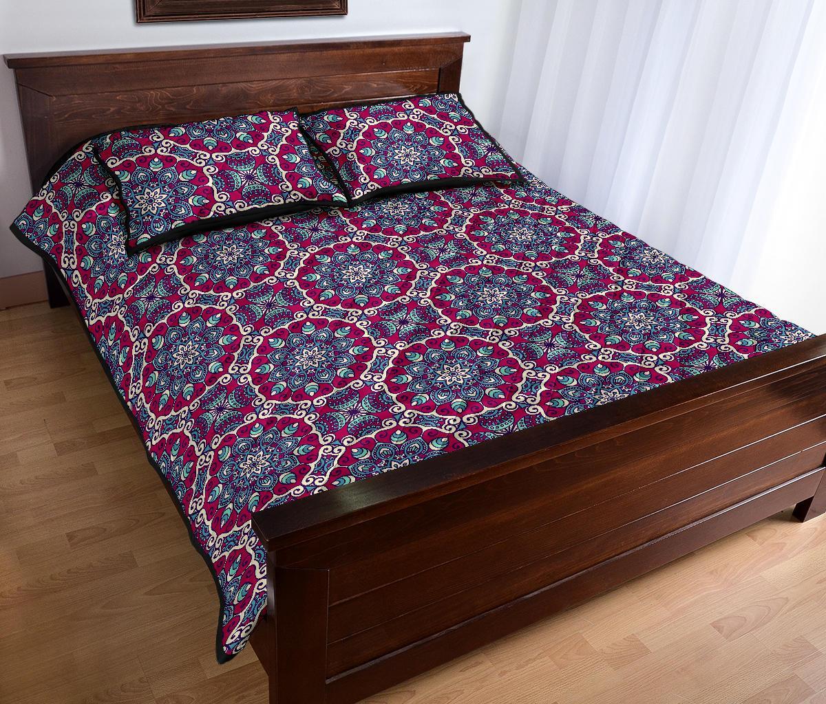 Bohemian Print Pattern Bed Set Quilt-grizzshop