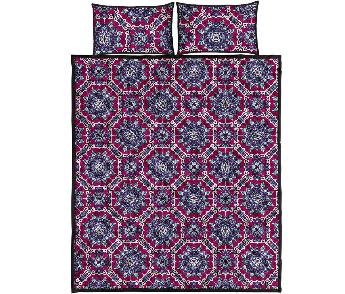 Bohemian Print Pattern Bed Set Quilt-grizzshop