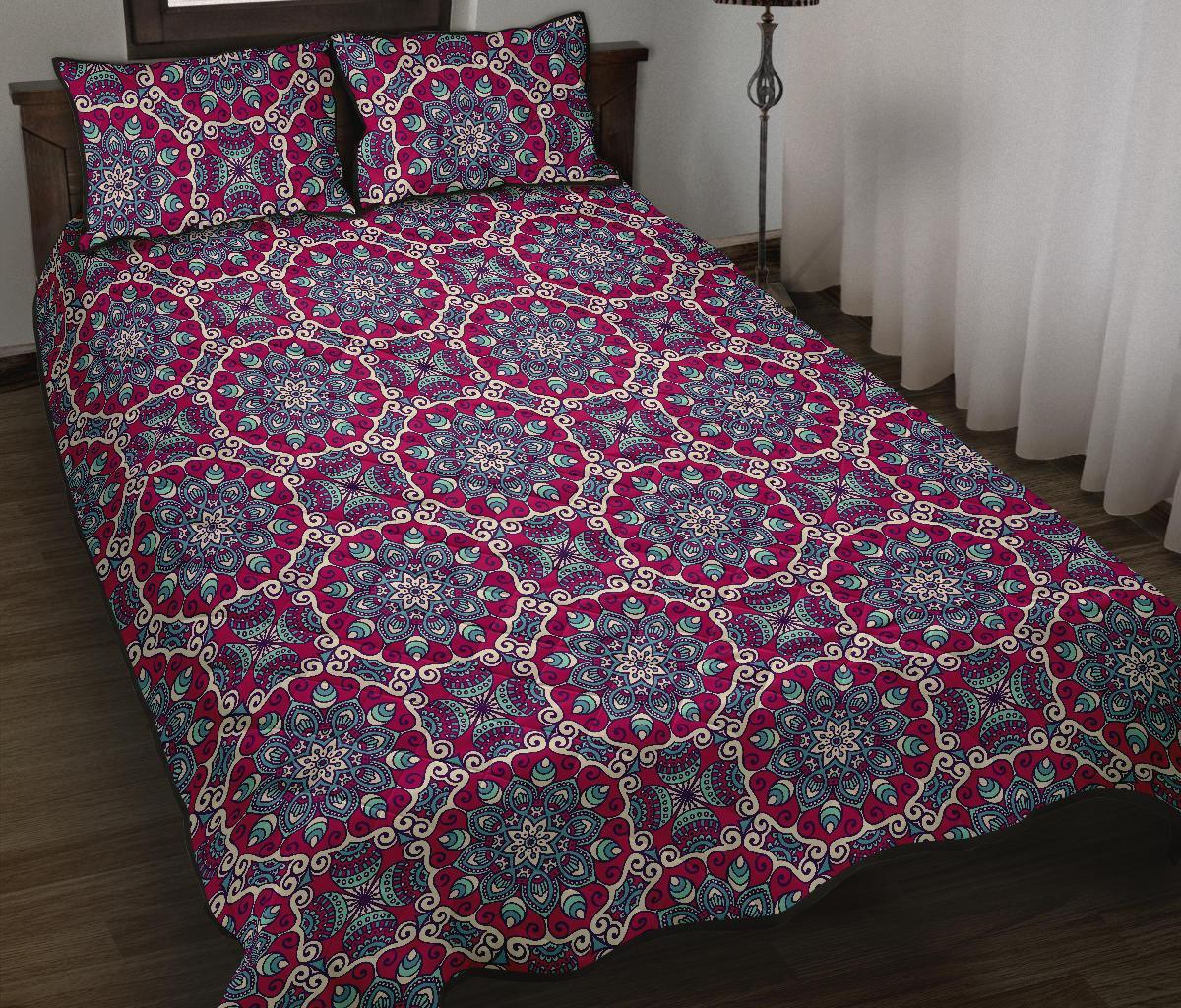 Bohemian Print Pattern Bed Set Quilt-grizzshop