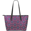 Bohemian Print Pattern Leather Tote Bag-grizzshop