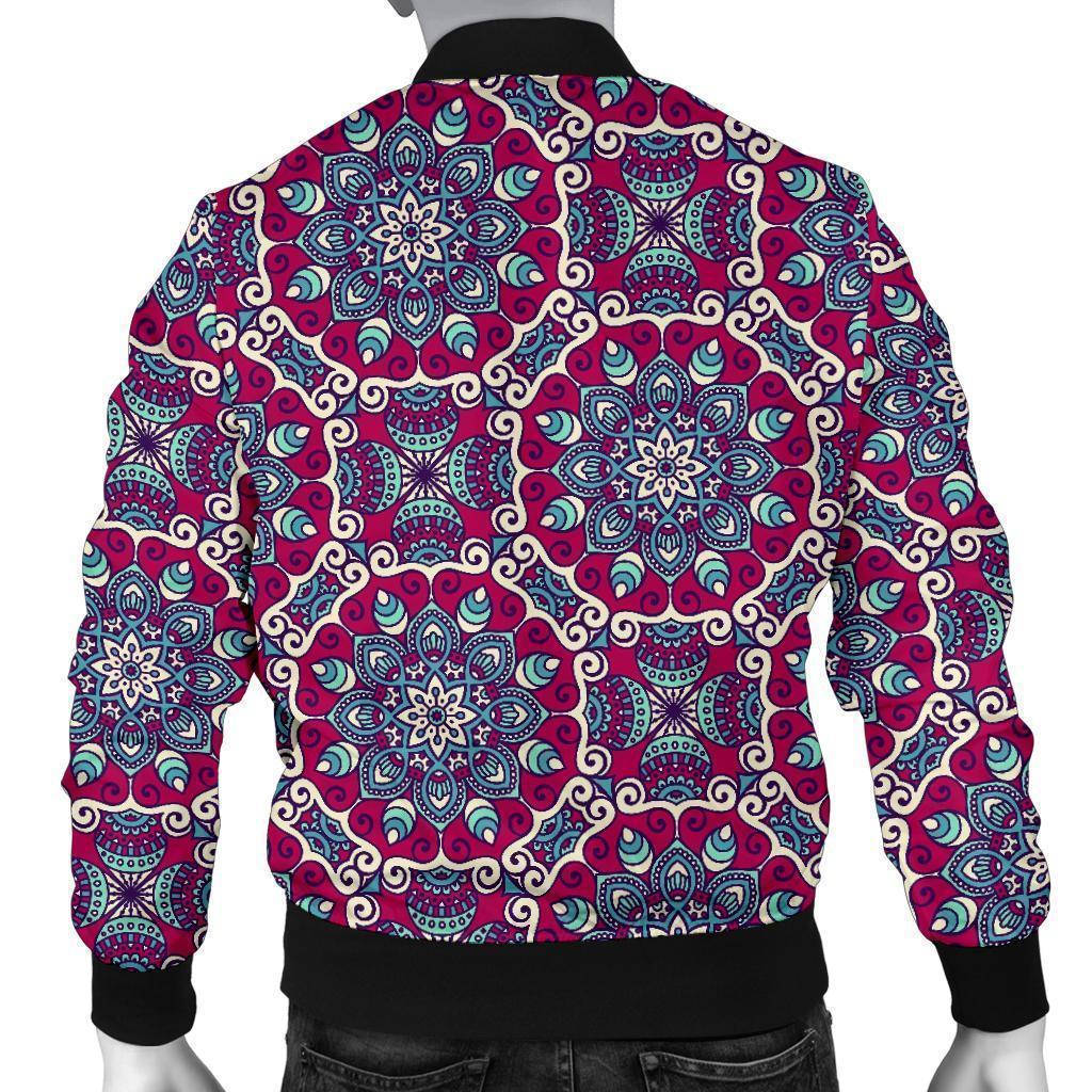 Bohemian Print Pattern Men's Bomber Jacket-grizzshop