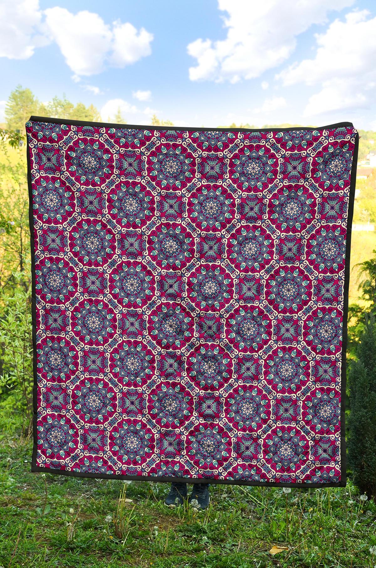 Bohemian Print Pattern Quilt-grizzshop