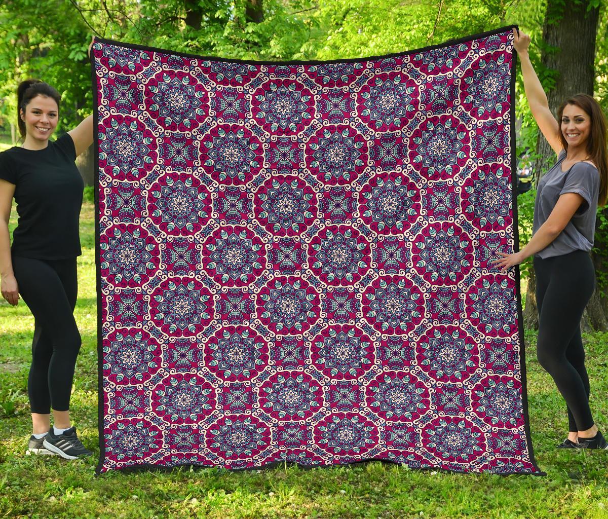 Bohemian Print Pattern Quilt-grizzshop