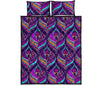 Bohemian Purple Pattern Print Bed Set Quilt-grizzshop