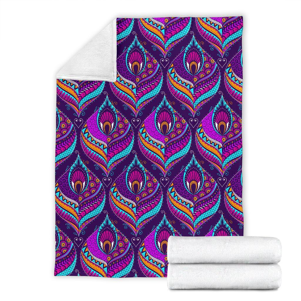 Bohemian Purple Pattern Print Blanket-grizzshop