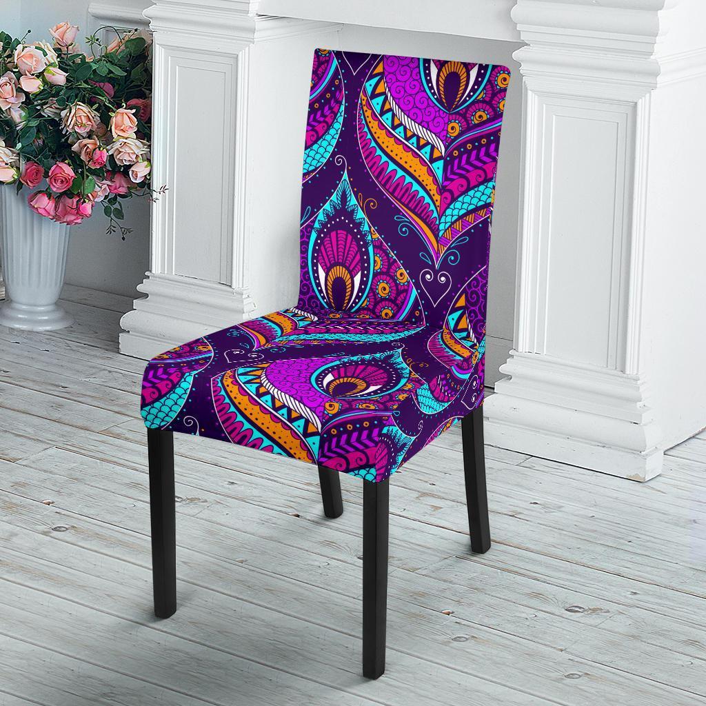 Bohemian Purple Pattern Print Chair Cover-grizzshop