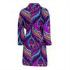 Bohemian Purple Pattern Print Men Long Robe-grizzshop