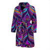 Bohemian Purple Pattern Print Men Long Robe-grizzshop