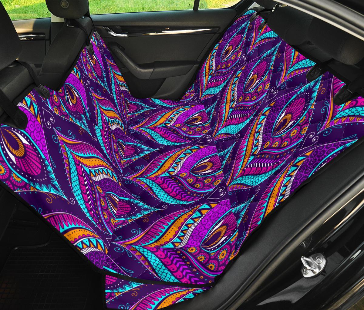 Bohemian Purple Pattern Print Pet Car Seat Cover-grizzshop