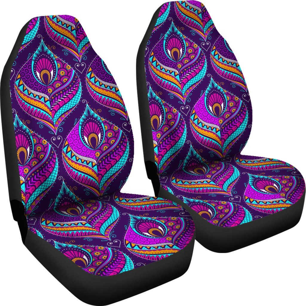 Bohemian Purple Pattern Print Universal Fit Car Seat Covers-grizzshop